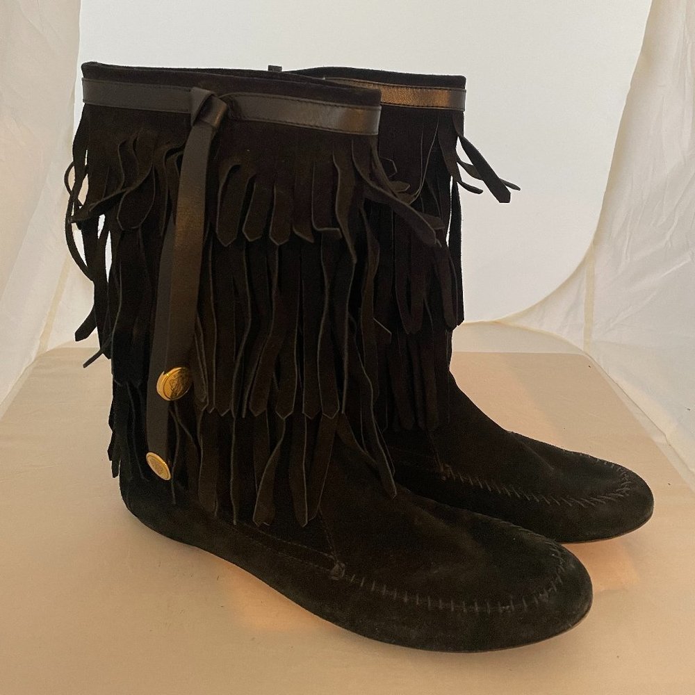 Gucci Black Fringe Ankle Boots